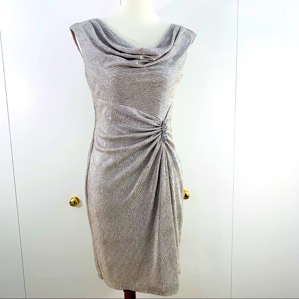Lauren Ralph Lauren Evening 4P gold silver dress